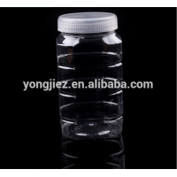 Dry food/cand seal PET plastic jar transparent with plastic lids